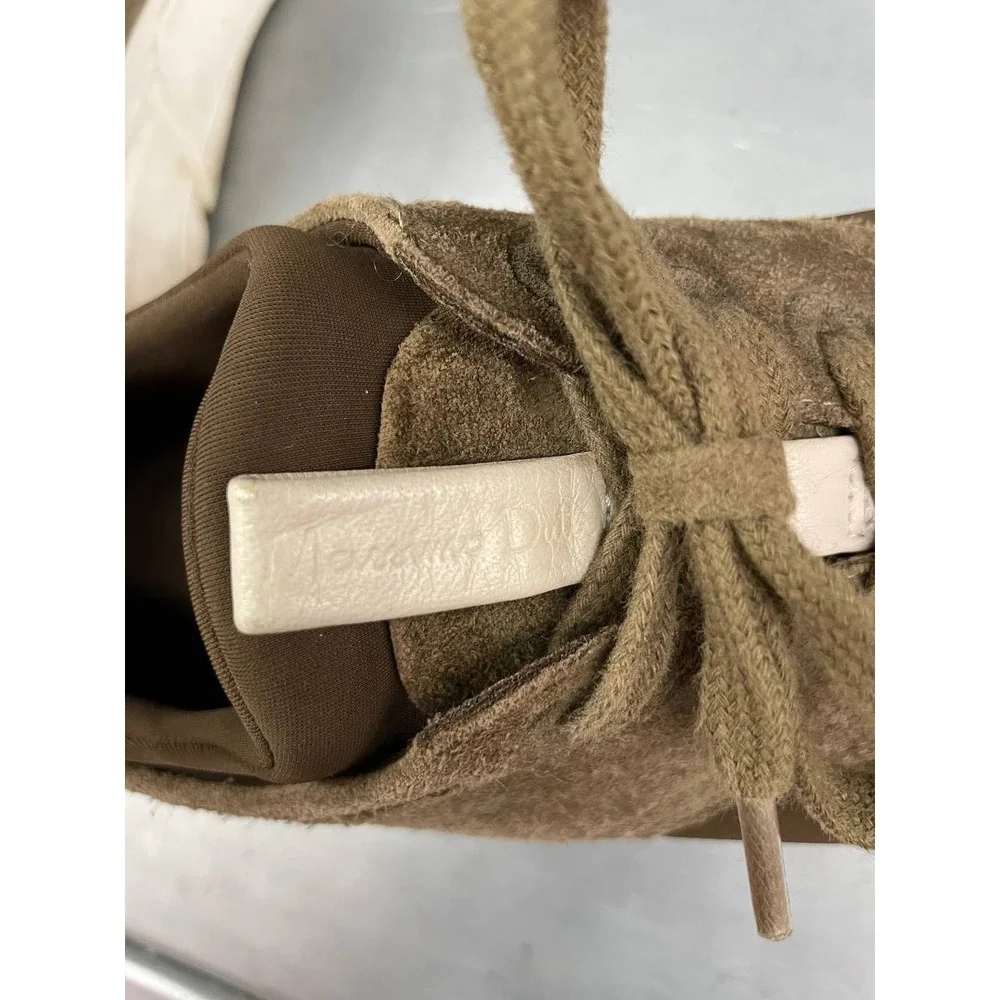 Massimo Dutti Trainers Sneakers Womens‎ EU 39 US 8/8.5 Olive Green Suede, Sock